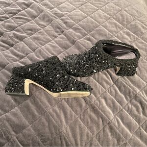 Circus by Sam Edelman Size 7 black sequin heel shoes